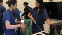 Dr. Helai Hesham provides instruction at the second annual FPMRS workshop on Nov. 15, 2019